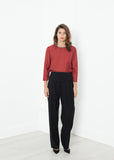 Pleated Waistband Trouser in Black